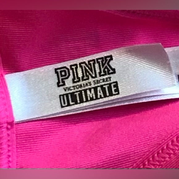 Victoria Secret Crop Tank Top Pink Cut Out Workout Stretch Women’s Medium - Picture 3 of 9